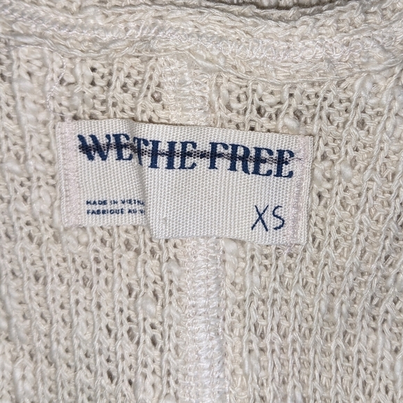 Free People NWOT Don't Go Top sz XS Textured Cream Knit - Picture 12 of 14